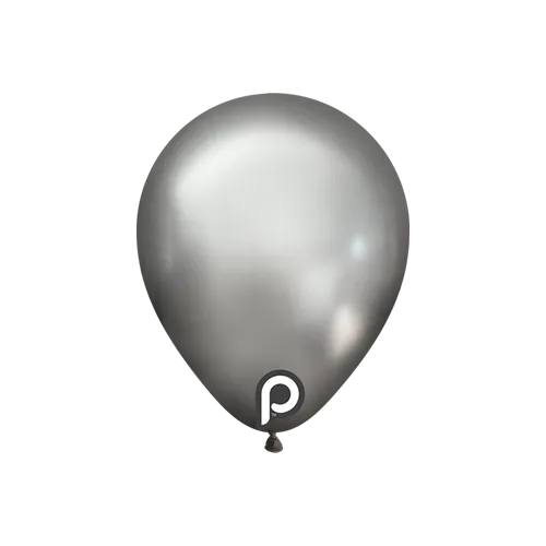 Prima 5" Glam TM Silver - Latex Balloons