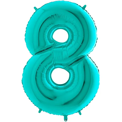 [G178Ti-P] Grabo Chiffre '8' Tiffany 40" - Ballon Aluminium