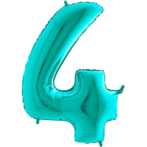 [G174Ti-P] Grabo Chiffre '4' Tiffany 40" - Ballon Aluminium