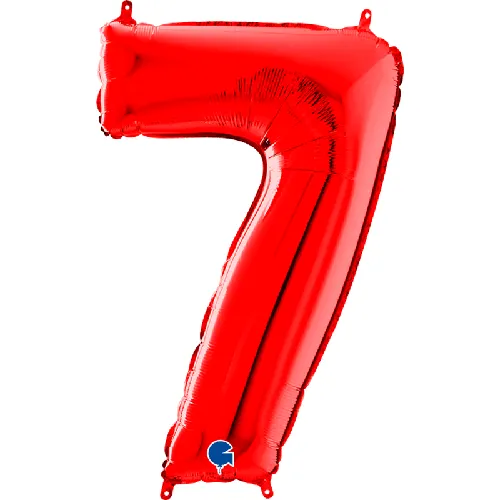 [G087R-P] Grabo Chiffre '7' Rouge 40" - Ballon Aluminium