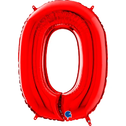 [G080R-P] Grabo Number '0' Red 40" - Foil Balloon