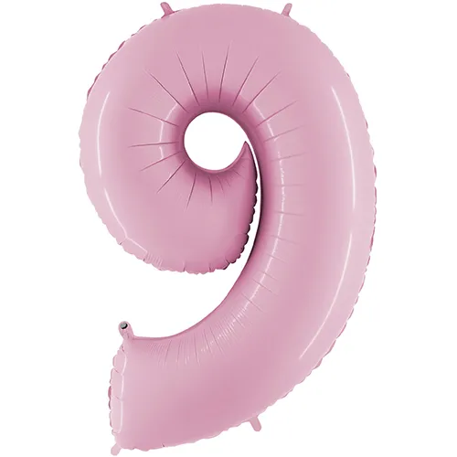 [G079PP-P] Grabo Chiffre '9' Rose Pastel 40" - Ballon Aluminium