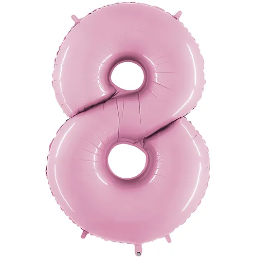 [G078PP-P] Grabo Chiffre '8' Rose Pastel 40" - Ballon Aluminium
