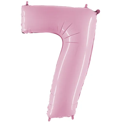 [G077PP-P] Grabo Number '7' Pastel Pink 40" - Foil Balloon