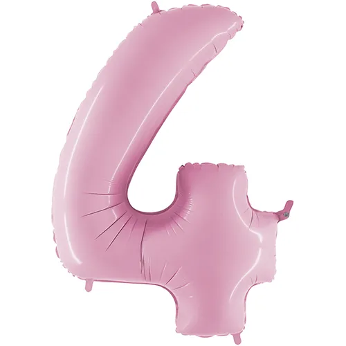 [G074PP-P] Grabo Chiffre '4' Rose Pastel 40" - Ballon Aluminium