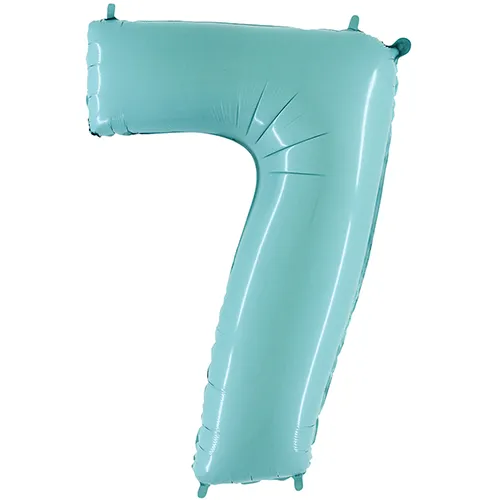[G067PB-P] Grabo Chiffre '7' Bleu Pastel 40" - Ballon Aluminium
