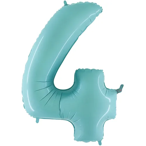 [G064PB-P] Grabo Number '4' Pastel Blue 40" - Foil Balloon