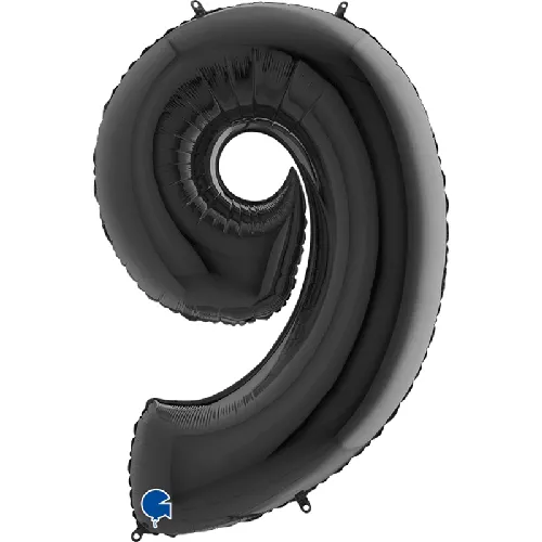 [G049K-P] Grabo Number '9' Black 40" - Foil Balloon