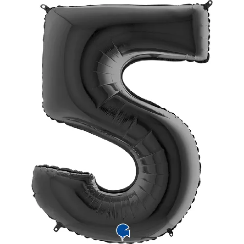 [G045K-P] Grabo Chiffre '5' Noir 40" - Ballon Aluminium