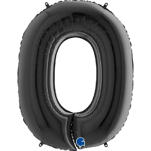 [G040K-P] Grabo Chiffre '0' Noir 40" - Ballon Aluminium