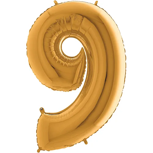 [G029G-P] Grabo Chiffre '9' Or 40" - Ballon Aluminium