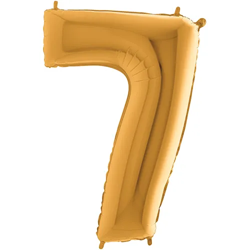 [G027G-P] Grabo Number '7' Gold 40" - Foil Balloon