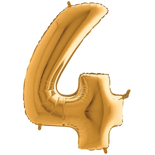 [G024G-P] Grabo Number '4' Gold 40" - Foil Balloon