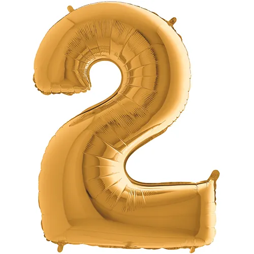 [G022G-P] Grabo Chiffre '2' Or 40" - Ballon Aluminium