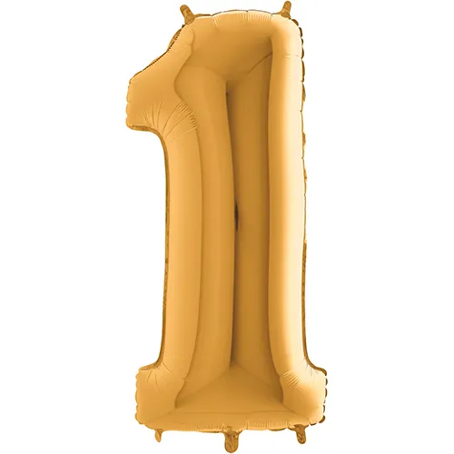 [G021G-P] Grabo Number '1' Gold 40" - Foil Balloon