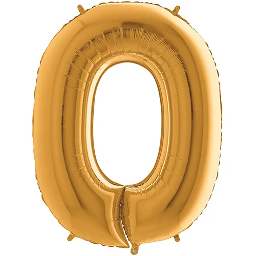 [G020G-P] Grabo Number '0' Gold 40" - Foil Balloon